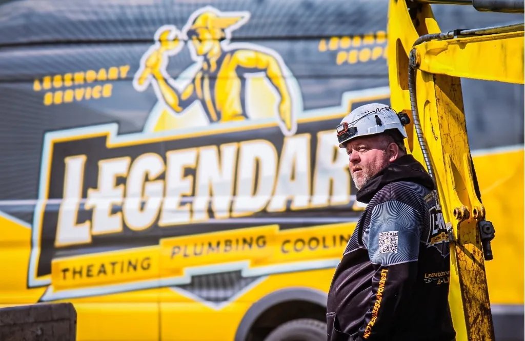 Legendary Heating, Plumbing and Cooling branded service van